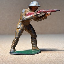Vintage Barclay Manoil Metal Toy Soldier 1930s Cast Lead -SOLDIER AIMING RIFLE