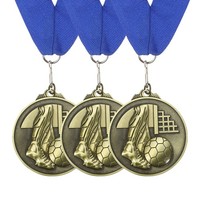 3 StüCk FußBallmedaillen, 3 Zoll, Mit Halsband, Bronze, FüR Sportwettbewerbe
