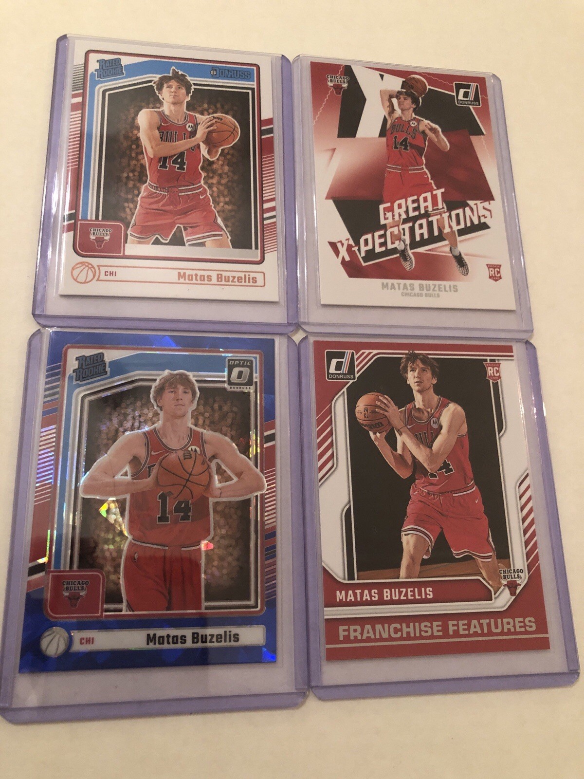 Lot of 4 Matas Buzelis Chicago Bulls Basketball NBA Cards rookie