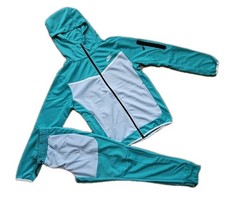 New Nike Tech Cotton Sweat Suit Hoodie  Joggers Men's Aqua/Sky Large.