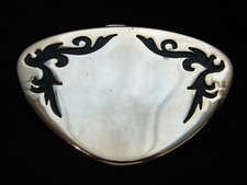 OG01119 NOS VINTAGE 1970s  FLORAL ORNAMENTAL  WESTERN  COWBOY BELT BUCKLE