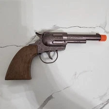 Toysmith Classic Six Shooter Style Orange Cap Gun Die-Cast Metal w/ Plastic Grip