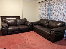 Brown Leather Sofa (2-Seater + 3 Seater)