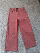 Free Assembly Women's Wide Leg High Waist Jeans Size 6 Rust Orange High Rise