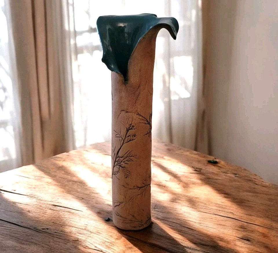 Vase Art Studio Pottery Large Abstract Vintage MCM Mid Century Modern Signed