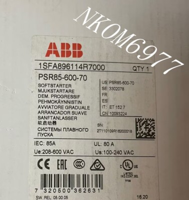 1PC New ABB PSR85-600-70 Soft Starter PSR8560070