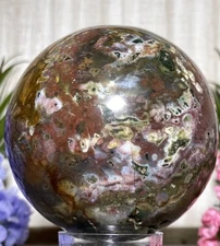 94mm COSMIC SEA JASPER SPHERE - Mineral Purple Green Ocean Crystal Witch