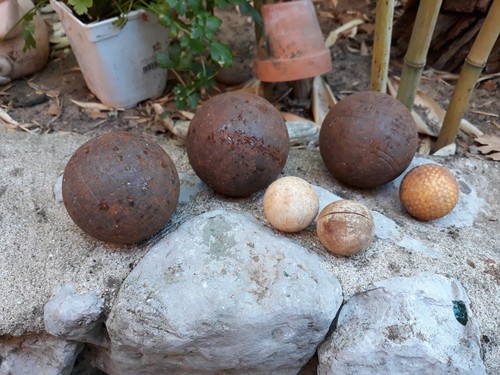 ANCIENNE BOULES DE pétanque OBUT triplette ATC 750 avec pochette et cochonnet EUR 75,00