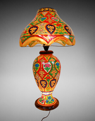 orient handbemalte Lampe Kamelleder Tischlampe Camel leather table lamp  No:23/5