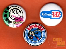 Set of three 1" Blink 182 pins buttons rock band punk alternative 