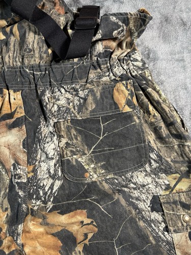 Cabela's Camo Overalls Mens XL Mossy Oak Break Up Fleece Hunting Bibs EUC - Picture 21 of 24
