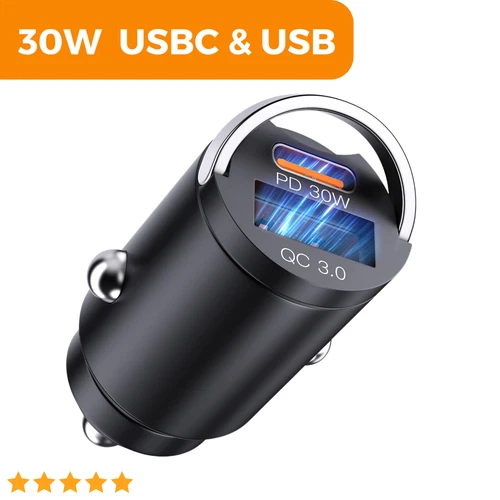 Cargador rápido de coche USB y USBC tipo C para iPhone Samsung encendedor de cigarrillos - Imagen 4 de 23
