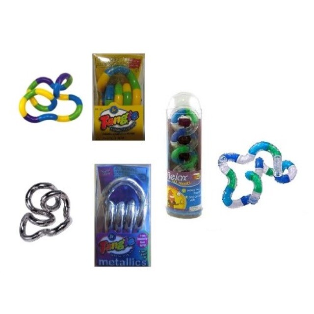 Tangle Jr Metallics Set Of 4 Fidget Toys Action Figures Action Figures Statues
