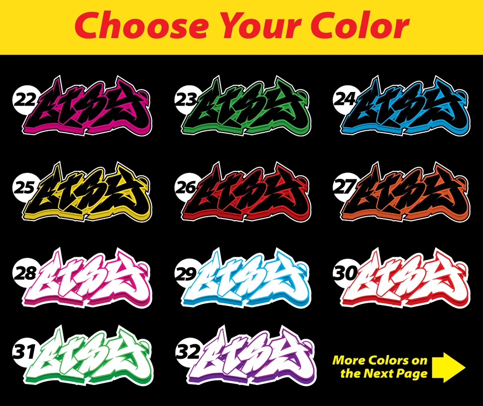 Vinilo personalizado graffiti nombre calcomanía pegatina | pared vaso ventana coche Foto 4 de 4