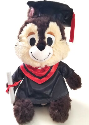 13''Disney Chip n' Dale Soft Graduation Plush Figure Stuffed Animal Toy Grad Chip