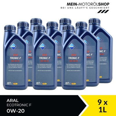 Aral EcoTronic F 0W-20 GF-6 FORD Motoröl 9x1 Liter = 9 Liter