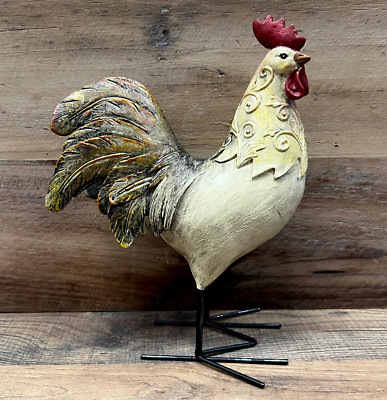 Rooster Resin Tabletop Figurine 9'' x 7''