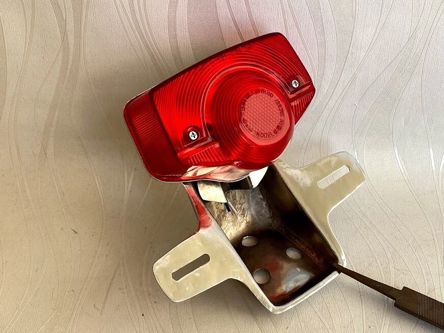 69-70 Honda CB750 Bracket & Tail Light. CB750 K0 TailLight Bracket License Plate - Image 3 of 4