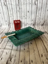 Sunkist Van Nuys California Pottery Ceramic Cigar Ashtray Marbled Green USA