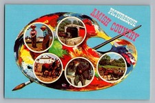 Pennsylvania PA Amish Dutch Country Covered Bridge Children Horses Postcard 1963