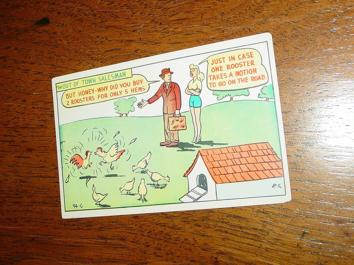 Vintage Comic Postcard PC Humor Risque Cartoon Womanizing Sex Funny  Unposted | eBay