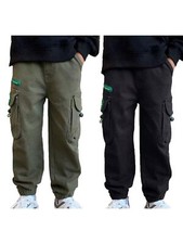Kids Boys Trousers Elastic Waist Cargo Pants Street Sweatpants Casual Bottoms