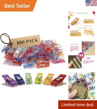 Compact and Versatile Sewing Clips - 100 Pack Multicolored Crafting Accessories