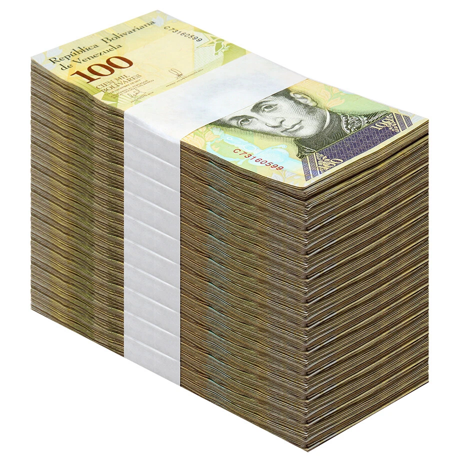 Venezuela FUERTE SOBERANO 2017 "100.000" Bolívares 500 piezas VENDEDOR EE. UU. CIRCULADO Foto 3 de 3