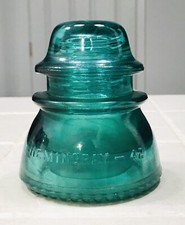Vintage Hemingray 42 Aqua Blue/Green Made in USA Glass Insulator Lot 2