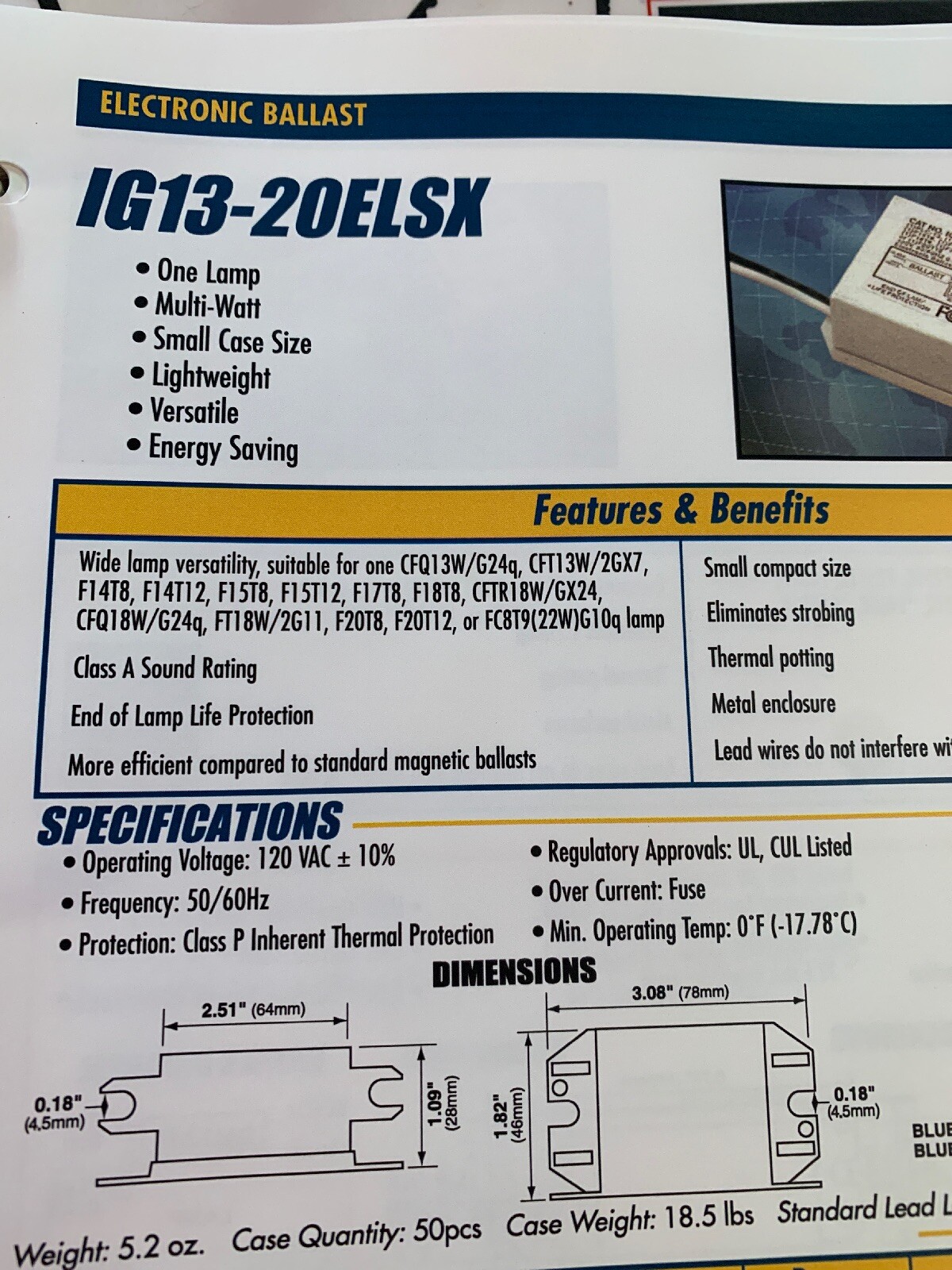 InterGlobal IG1320ELSX electronic ballast 120v New eBay