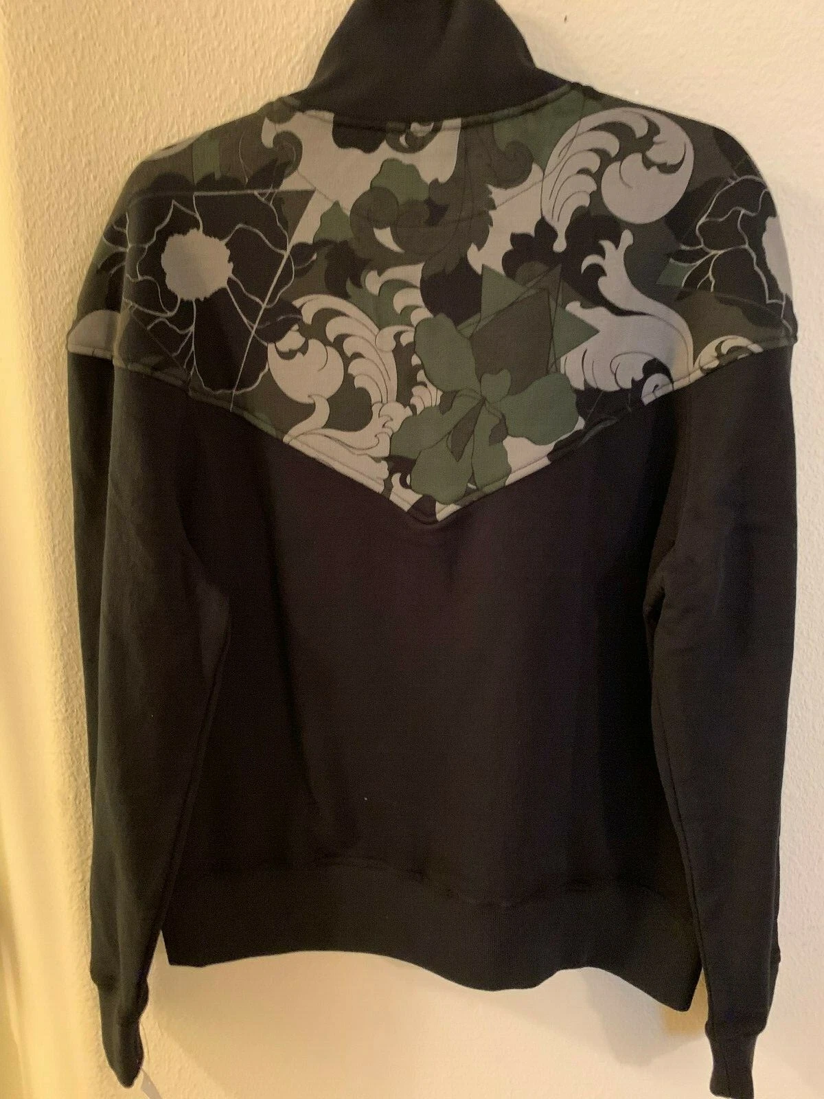 Felpa con cappuccio da uomo nuova con etichette Versace Collection cerniera intera nera finta taglia large