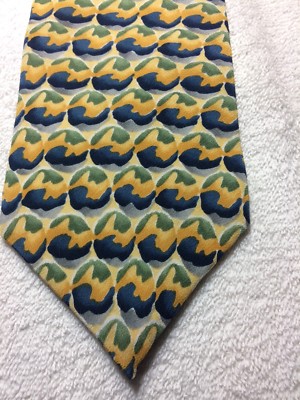 COCKTAIL COLLECTION MENS TIE YELLOW BLUE GREEN GOLD GRAY COLADA 3.75 X 56 NWT 
