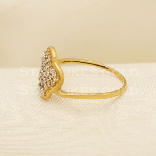 Gold Ring 18k Gold Ring for Women Wedding Jewelry Size 7 Handmade Design Ring - Picture 2 of 6