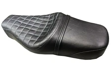 FOR Royal Enfield Interceptor 650 Custom Made Cushioned Dual Seat Box Black  ECs