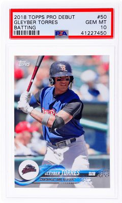Baseball Card Gleyber Torres 2018 Topps Rookie Card PSA 10 Gem