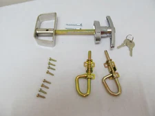 Shed T Handle Lock Set Chr 3-1/2 Loop Barrel Bolt Set Storage shed barns Coops