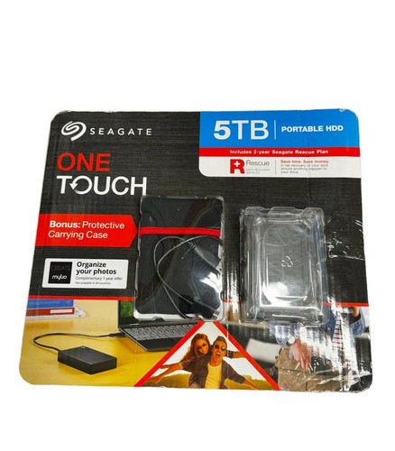Seagate One Touch 5 TB Portable HDD mit Bonus Schutzhülle Tragetasche - Bild 1 von 2