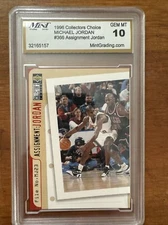1996 COLLECTOR'S CHOICE #366 MICHAEL JORDAN MINT GRADING SERVICE GEM MT 10
