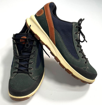 HanWag Vavena Lady Hiking Shoes Low Top Leather Suede in Petrol Cognac, Womens 9