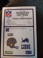 vtg NFL Lions NFL-21 Hot Iron Transfer Pattern for Punch Embroidery