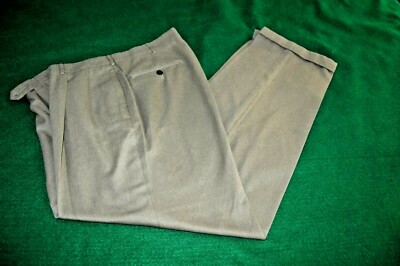 savane 100 polyester dress pants Savane Men's Pleated Dress Pants, Size 34/32, Tan, 100% Polyester
