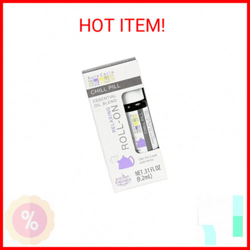 Aura Cacia Chill Pill Essential Oil Roll-On, 0.31 Fl Oz, Deep Calm Essential Oil