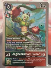 Aegiochusmon: Green Foil Rare Dual Revolution Release Event Cards BT25-053 R LP