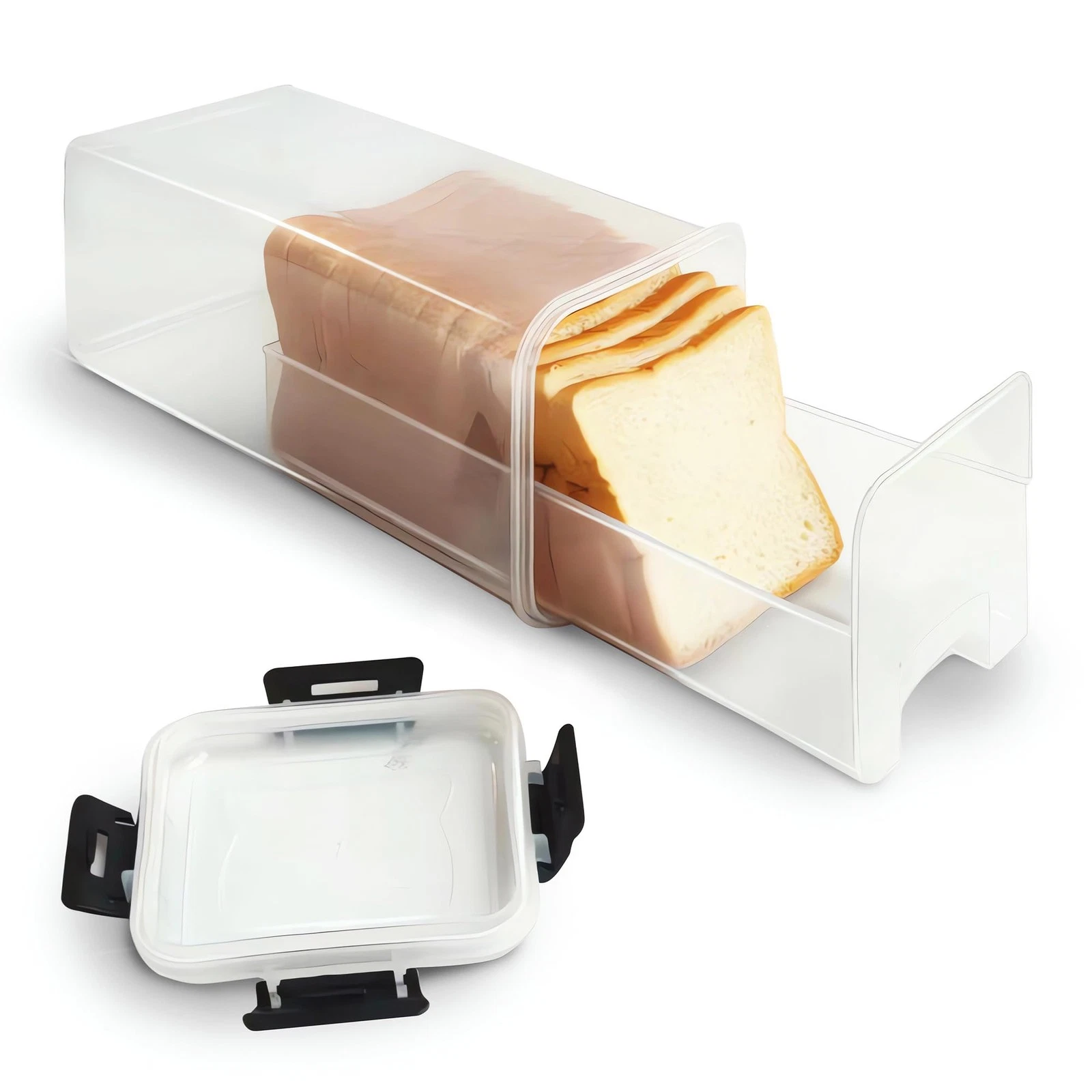 Bread Storage Container with drawer Tray,Plastic Bread Box with Airtight Lid,...