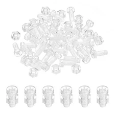 30 Set M6x15mm Plastic Screws with Nuts Phillips Round Head Bolts Transparent
