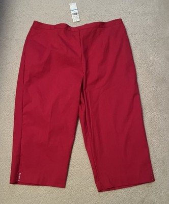 Alfred Dunner Classic Fit Capri Pants - Size 20W - Red Color - NWT