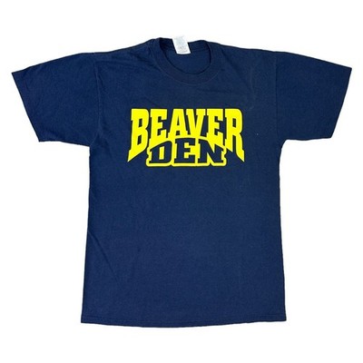 Beaver Den USA Grafikdruck T-Shirt American College Blau Herren Medium