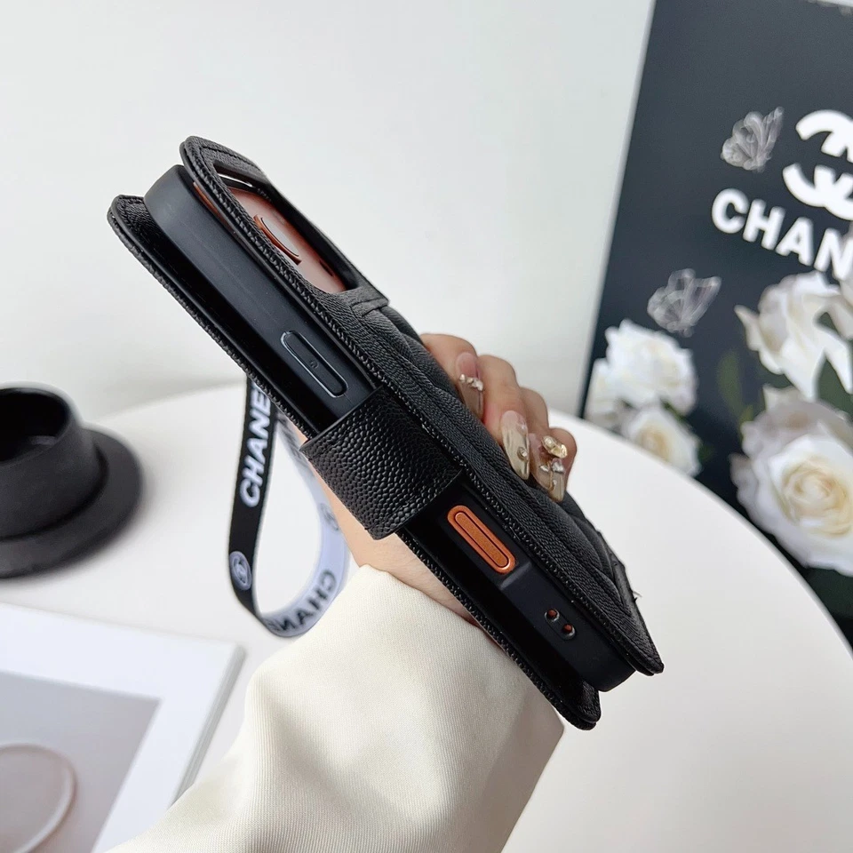 Funda tipo billetera de cuero para teléfono iPhone 17 16 15 Pro Max 14 13 12 11 XsMax Foto 3 de 4