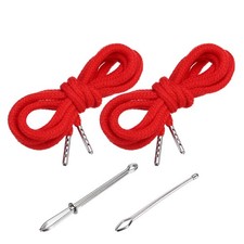 2pcs 51 Inch Replacement Drawstring Cords with Threaders Red