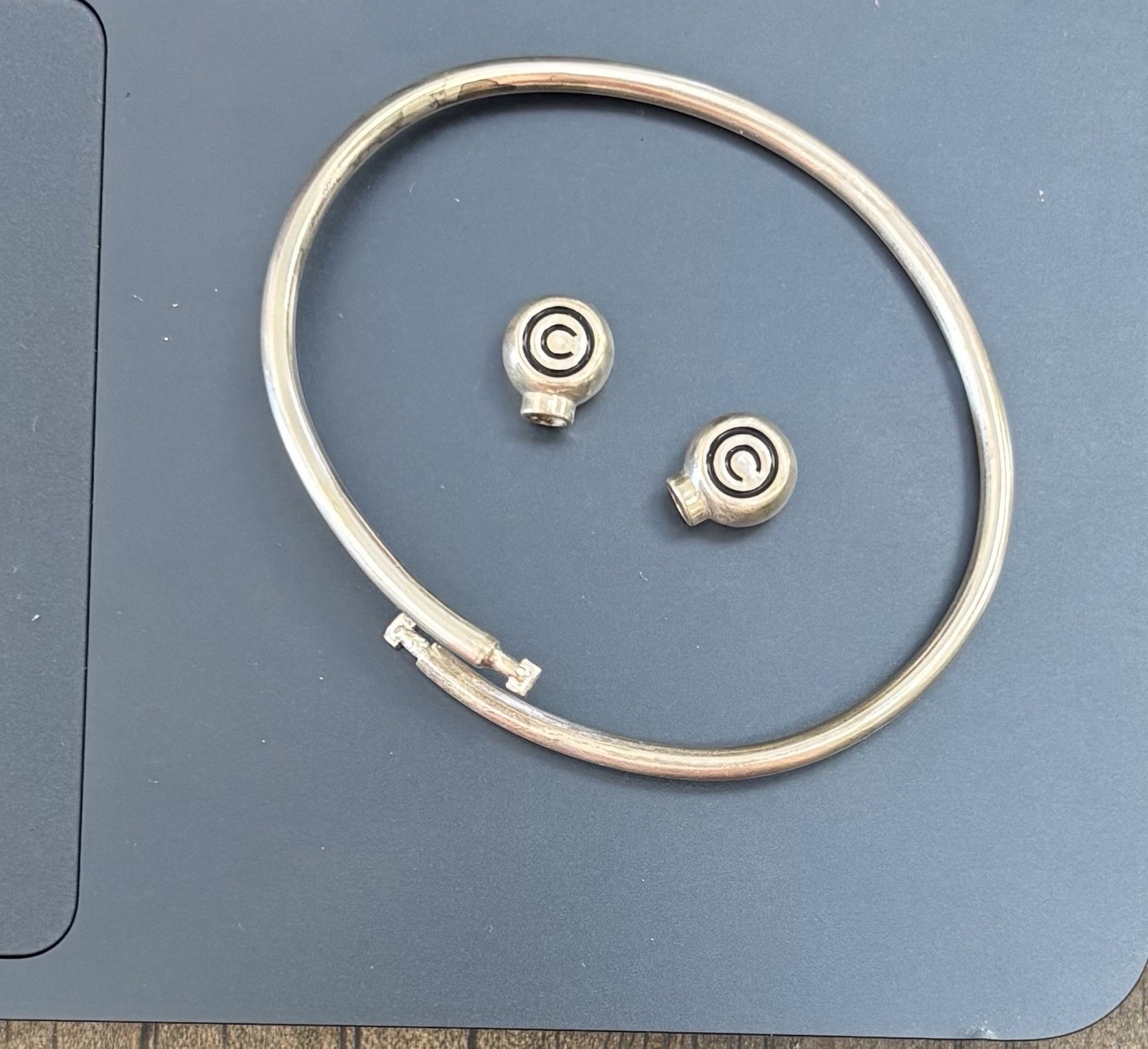 Chamilia 925 Silver Adjustable Bangle Bracelet wi… - image 2